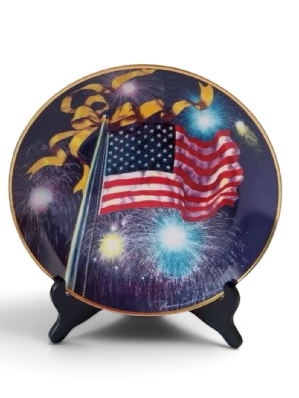 Franklin Mint Land Of The Free Limited Edition Fine Porcelain Plate
